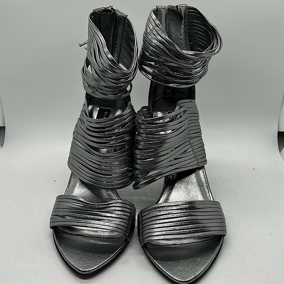 LK Bennet Black Ribbon NWT “Arianna” Silver Stiletto Heel Shoes *Sz 37/US 6*🔥🔥 - Picture 2 of 10